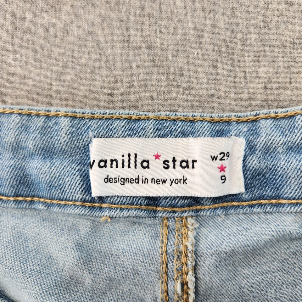 Pantalones de mezclilla Vanilla Star para mujer talla 9 azul lavado claro elásticos y cómodos fondo de campana Foto 3 de 4