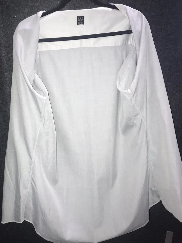 Camisa de vestir Ike Behar New York gris claro manga larga abotonada para hombre 16,5-32 Foto 3 de 4