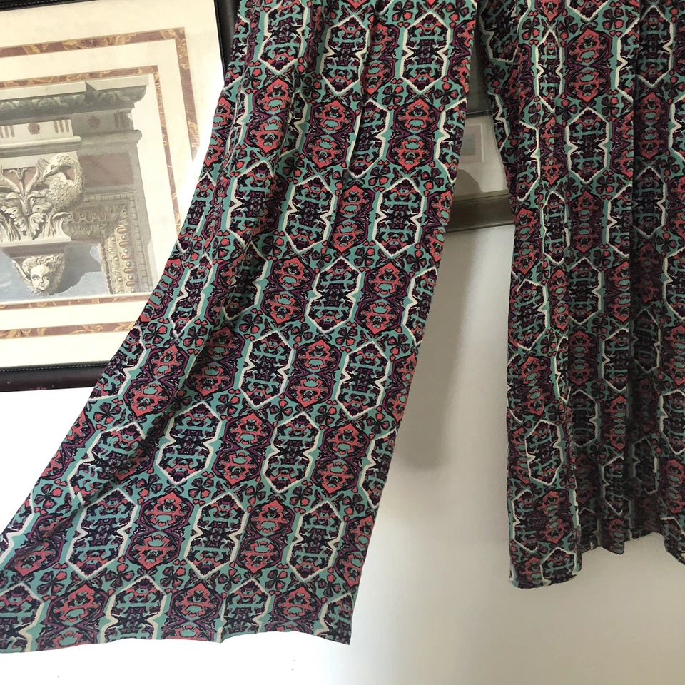 Pantalones Palazzo Anthro Elevenses Rosa Azul Southshore Pierna Ancha 00 A3102 Foto 3 de 4