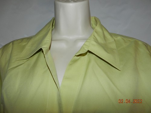Talbots 14 Button Down Shirt Top Spring Green Career 3/4 sl. wrinkle resistant - Picture 2 of 5