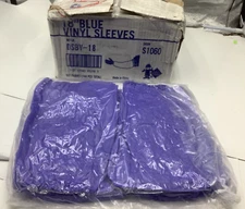 QTY 144 Pairs) The  Safety Zone BLUE VINYL 18" ELASTIC AT BOTH ENDS SLEEVES