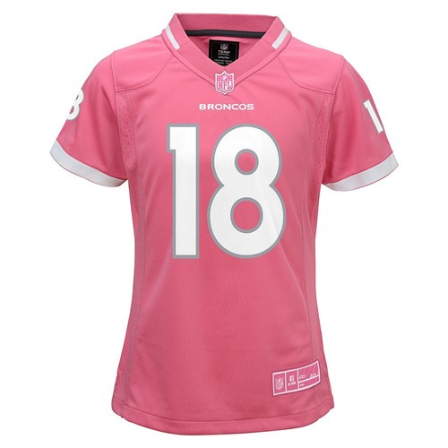 Peyton Manning NFL Denver Broncos "Bubble Gum" Pink Fashion Jersey Girls Youth - Picture 2 of 2