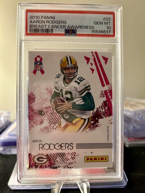 POP 1 2010 Breast Cancer Awareness Crucial Catch Panini Aaron Rodgers #22 READ