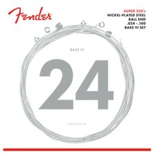 FENDER BASS VI GUITAR STRINGS - SUPER 250B6 - NICKEL PLATED STEEL - 24-100
