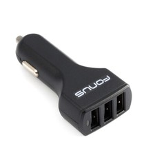 3-Port USB 36W Car Charger 4.8A DC Socket Plug-in Power Adapter for Smartphones