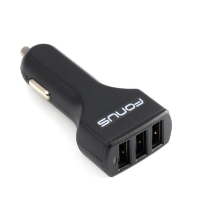 3-Port USB 36W Car Charger 4.8A DC Socket Plug-in Power Adapter for Smartphones