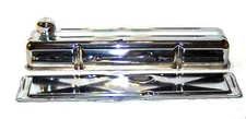 Chevy 235 Inline Straight 6 Cylinder Chrome Valve Cover with Side Plate Breather