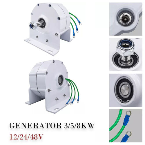 3/5/8KW Permanentmagnet Generator 12V 24V 48V 3Phasen Getriebelose Magnet Lichtmaschine - Bild 12 von 14