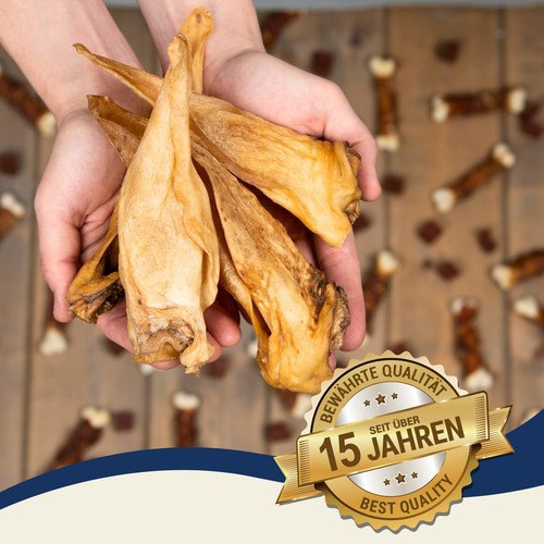 100 Stück Rinderohren ca 3 kg Kauartikel 3000 g Hundefutter Ohren Rind Lyra Pet® - Bild 4 von 7