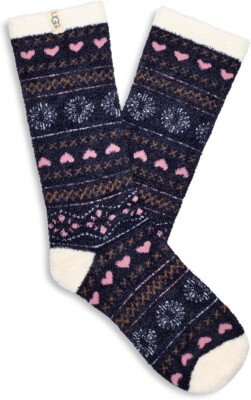 UGG Women's Leslie Graphic Crew Sock, Mariner Fairisle, O/S | eBay