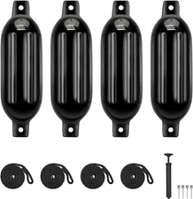 Boat Fenders Boat Bumpers for 15-35Ft Boat, 4 Pack Inflatable Boat Fenders Bumpe