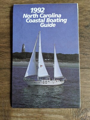 1992 North Carolina Coastal Boating Guide Map Sailing Fishing SPT