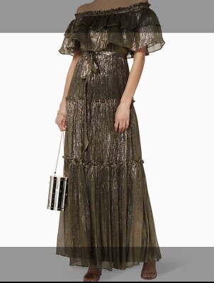 Love Shack Fancy Sophia Golden Maxi Dress Sz XSmall | eBay