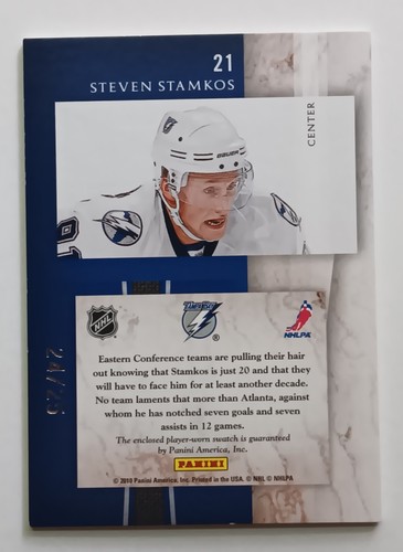 2010-11 Limited Jumbo Materials Jersey Numbers Steven Stamkos /25 Lightning - Picture 2 of 2
