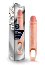 Blush 10" Ultra Soft Silicone Ribbed Cock Sheath Penis Extender Adult Sex Toy
