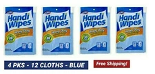 HEAVY DUTY HANDY CLOTHS  MULTIPURPOSE ABSORBENT CLEANING TOWELS 4 PKS/12 Blue