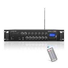 OPEN BOX: Sound Town 360 W 6-Zone 70V/100V Power Amp Bluetooth STCA360-6Z-R 
