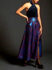 Anthropologie Maeve Pleated Shimmer Maxi Skirt Gown Cocktail Holiday 4 NWT 160