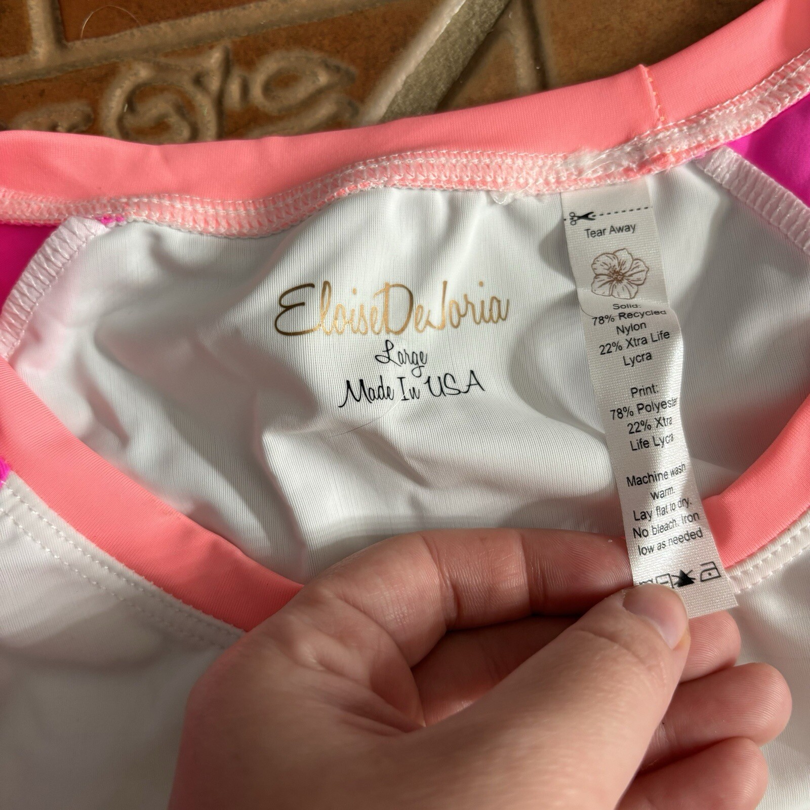 ALTRA Leggings e top Eloise DeJoria rosa floreale set allenamento 2 pezzi donna taglia L