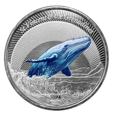 2023 1 oz St. Vincent & Grenadines Humpback Whale Proof Color .999 Silver Coin