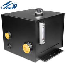 7-gal Hydraulic Fluid Reservoir Tank w/ Sight/Temp Gauge Combo, Horizontal-Mount