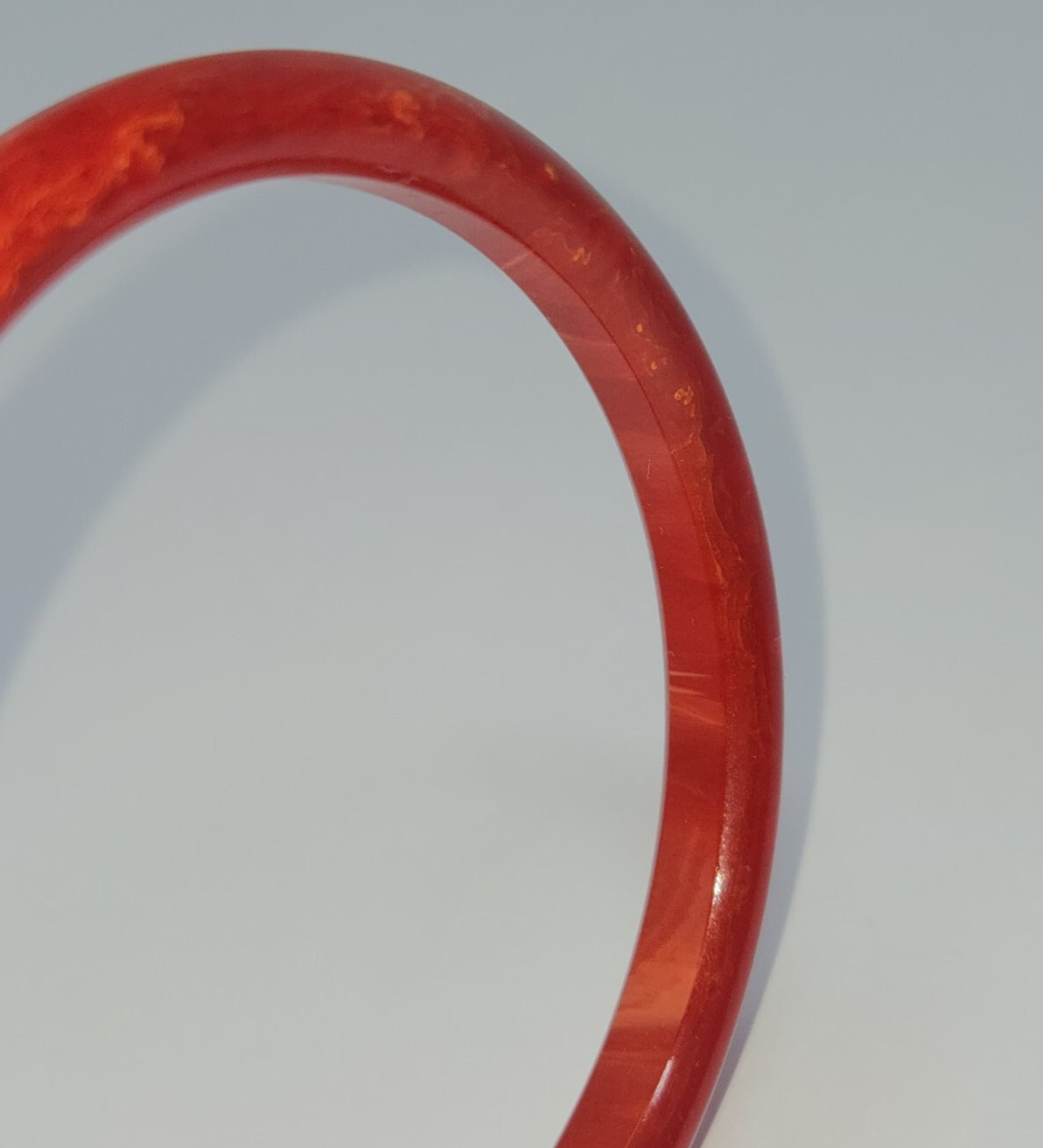 Bakelite Bangle Bracelet Red Marble Candy Apple C… - image 8