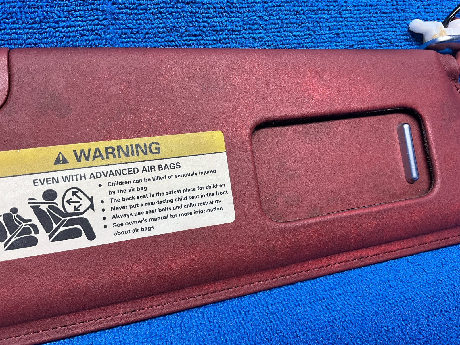 2006 - 2011 BENTLEY CONTINENTAL GTC FRONT RIGHT PASSENGER SIDE SUN VISOR RED OEM