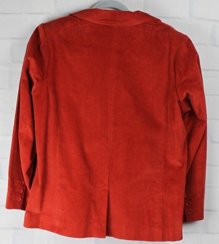 Denim & Co One Button Corduroy Blazer, Size 1X, Style A1572, Orange - Picture 3 of 3