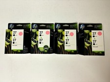 4 OEM HP 27 Twin Pack Deskjet 3320,3420,3425,3520 Black Ink Cartridge C9322FN