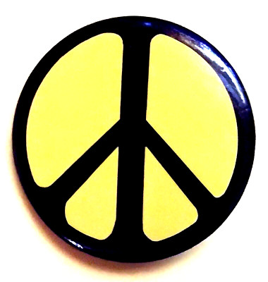 Peace Sign - RALLY FOR PEACE AND HUMAN NEEDS  - June 12, 1982 NYC - Neon Yellow