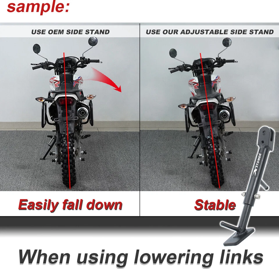 Soporte de pie ajustable apto para Kawasaki Ninja 300/ABS 2014-2017 Foto 3 de 4