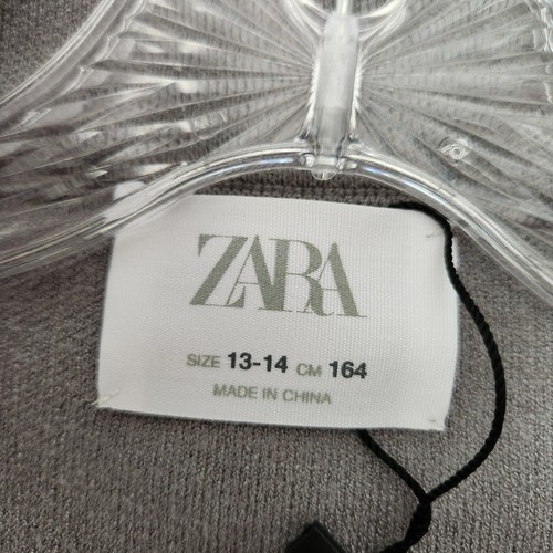 Zara Vest Girls 13-14 Year Gray Full Zip Pancho Cardigan Knit Layering Oversized - Picture 7 of 17
