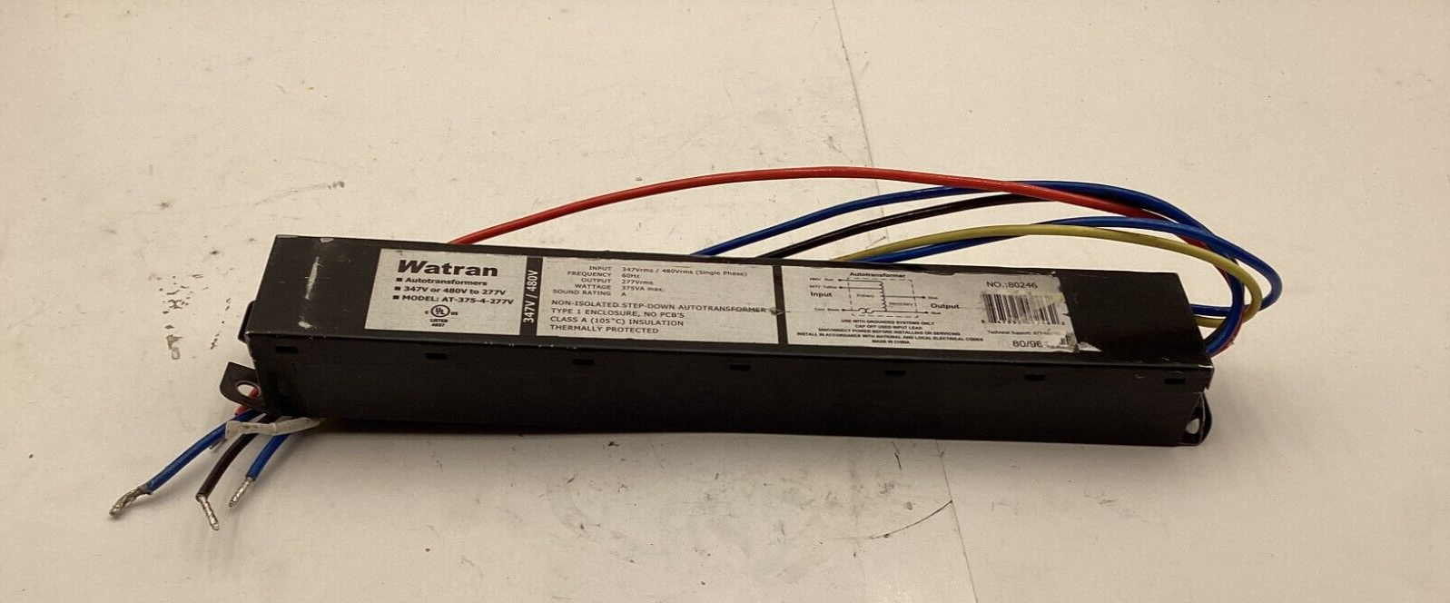 (QTY 1) Watran Step Down Transformer 480V to 277V 80246 AT375277V eBay