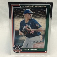 2022 Panini USA Stars & Stripes Longevity￼ Justin Campbell #4 Collegiate RC