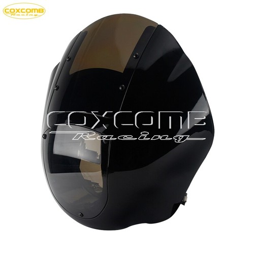 5 3/4" Headlight Quarter Fairing w/ Windshield Screen for Harley Dyna Sportster - Picture 5 of 10