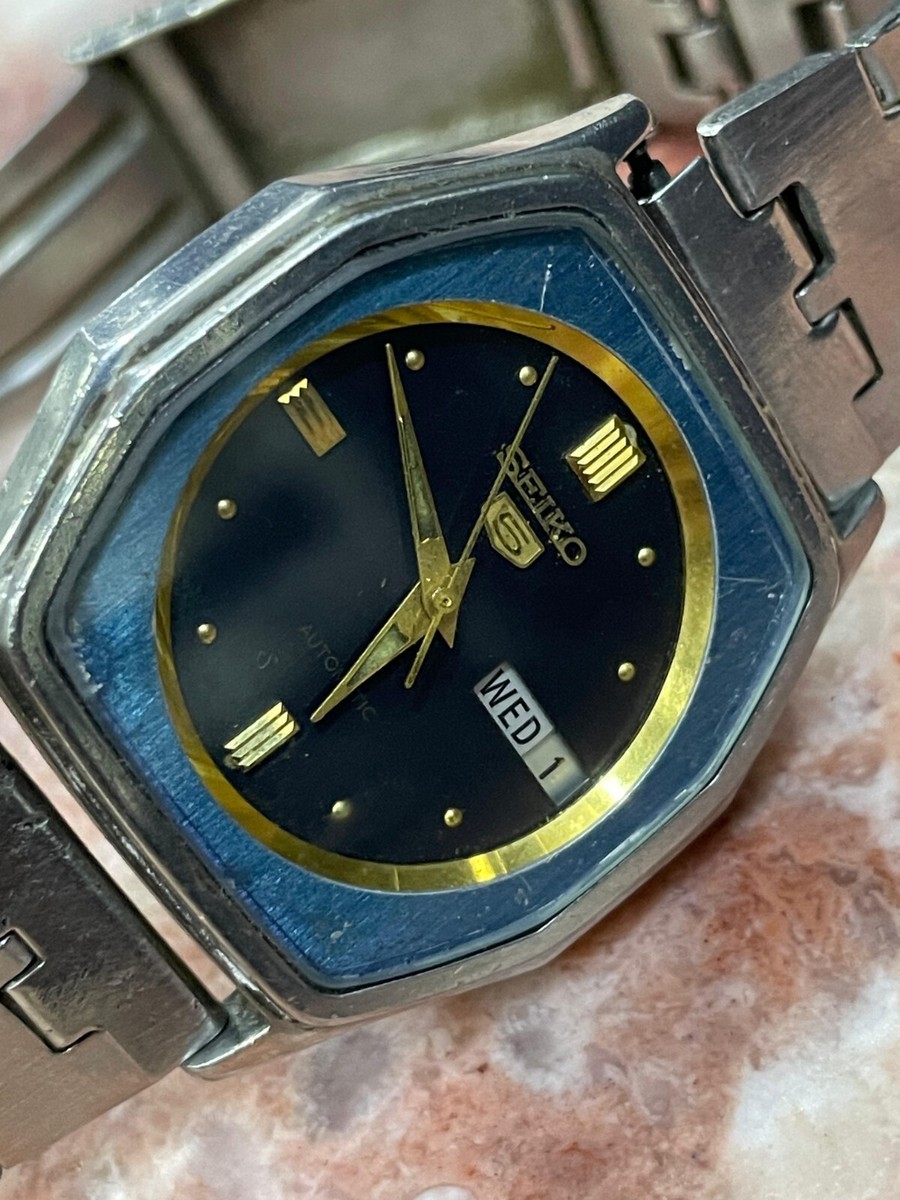 Seiko 5 Automatic 6309-583A Black Dial Men Wrist Watch, Rare