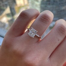 Engagement Ring Cushion Cut 1.50 Carat Moissanite 950 Platinum Band Size 5 6.5 7