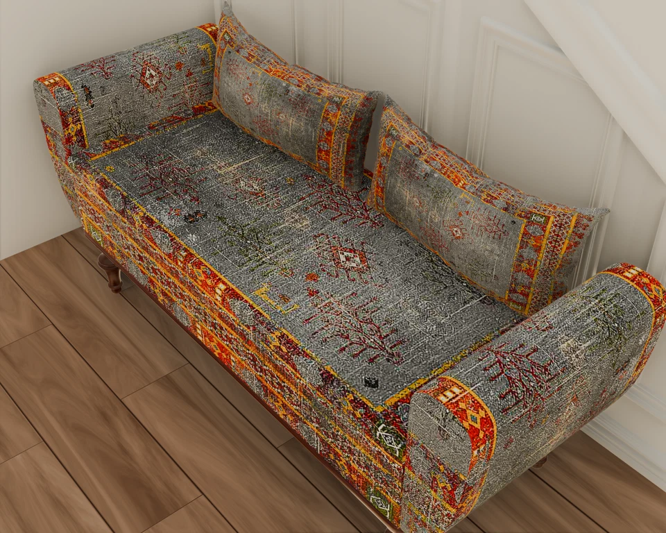 Blue Entrance Hall Nook Bench Space Saver Ottoman Storage Bench with Arms - Image 4 of 4