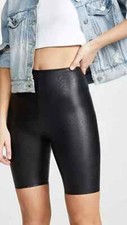 Image of Commando Women's 9" Perfect Control Faux-Leather Bike Shorts Black Size M - NWT