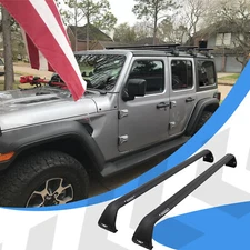 2X Set Cross Bar Roof Rack Cargo Luggage Carrier For 2007-2024 JEEP WRANGLER 
