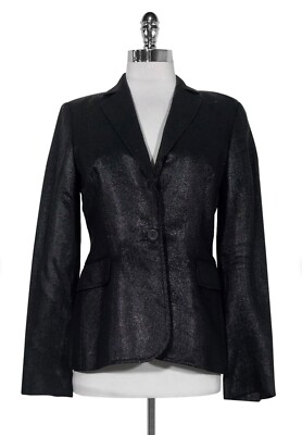 Glamorous & Chic Vintage Cavalli - Roberto Cavalli Black Metallic Blazer Size 38