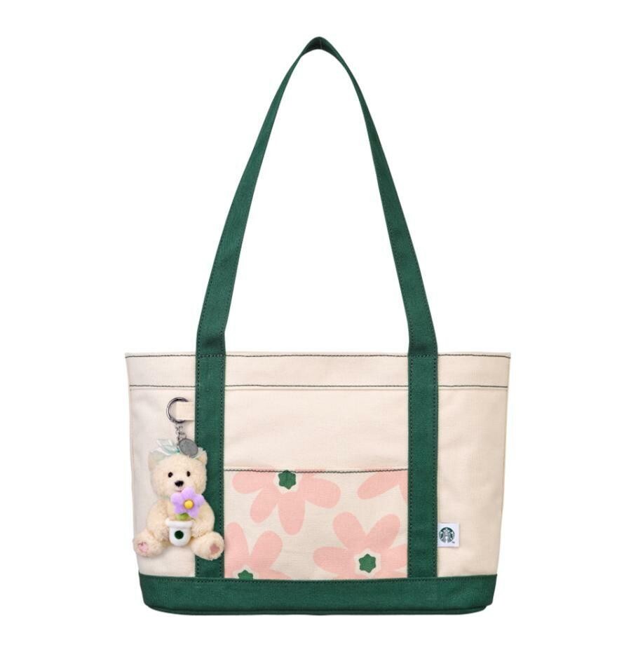 STARBUCKS Korea 2024 Thanks Flower Bearista Plush Keychain +