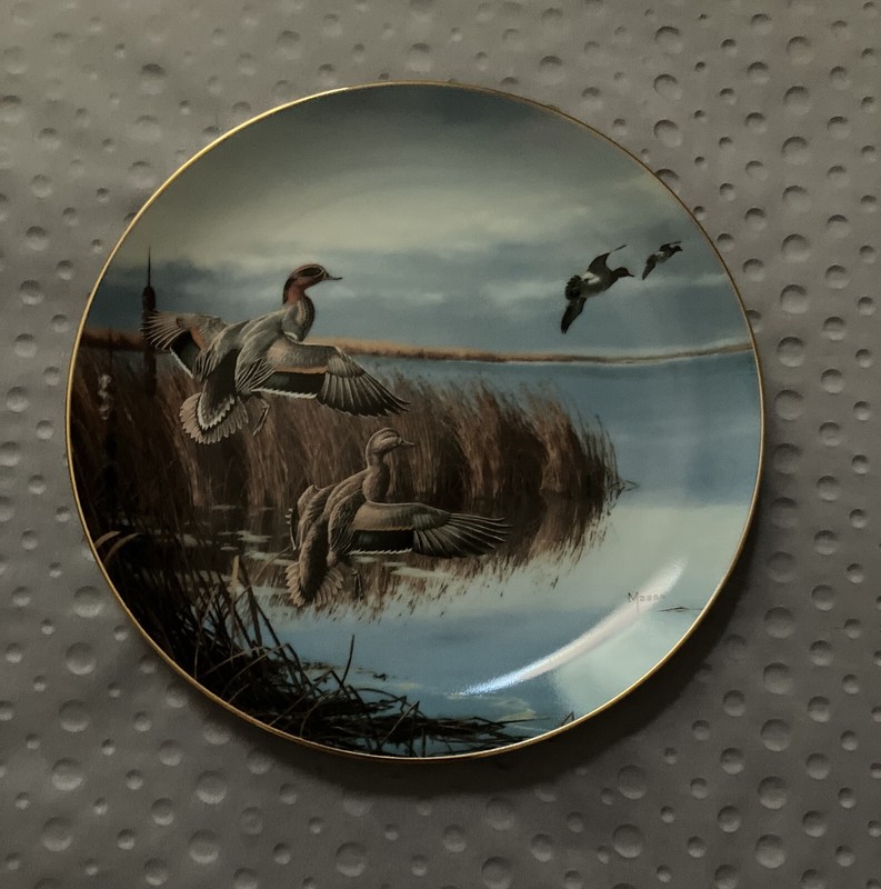 Danbury Mint Plate: 1988 "Follow The Leader" by David Maass ~Ducks Taking Flight