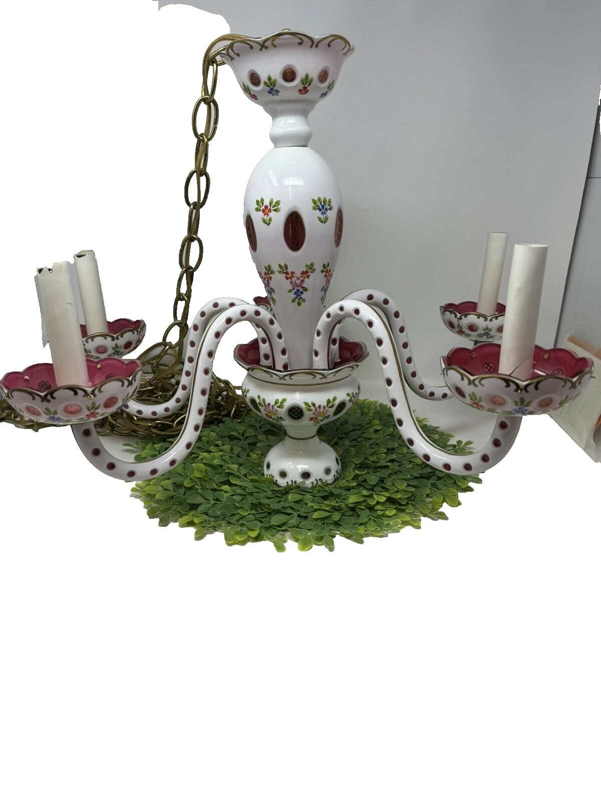 Glass Art Nouveau Blanco antigüedades arquitectónicas y para Jardín