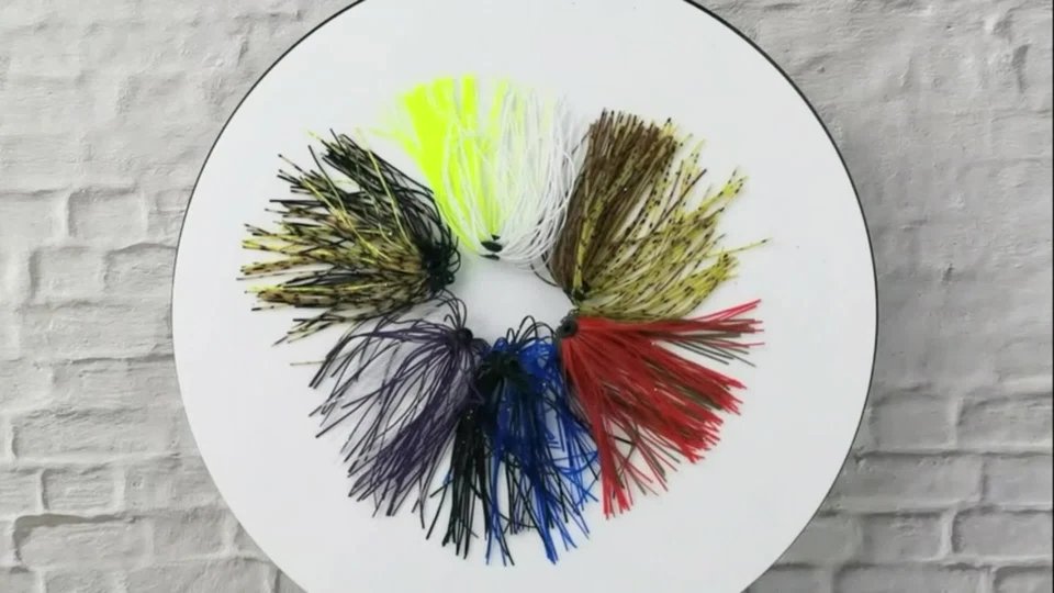 24 Bundles Silicone Jig Skirts 50 Strands Bass Fishing Jigs Skirts Tackle Craft - Image 2 of 4