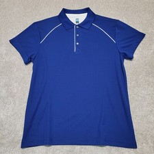 PGA Tour Polo Shirt Mens Large Blue Golf Short Sleeve