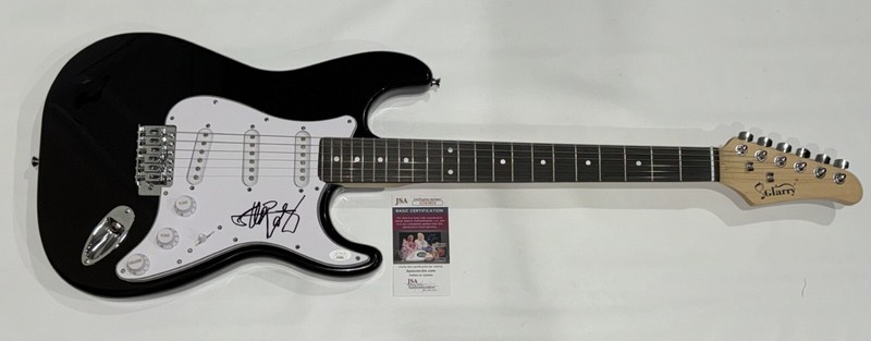 ALDO NOVA SIGNED BLACK ELECTRIC GUITAR FANTASY ROCK LEGEND JSA COA