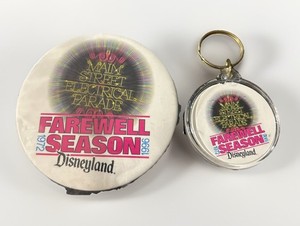 VTG Disneyland 1996 Main Street Electrical Parade Farewell Season Pin + Keychain