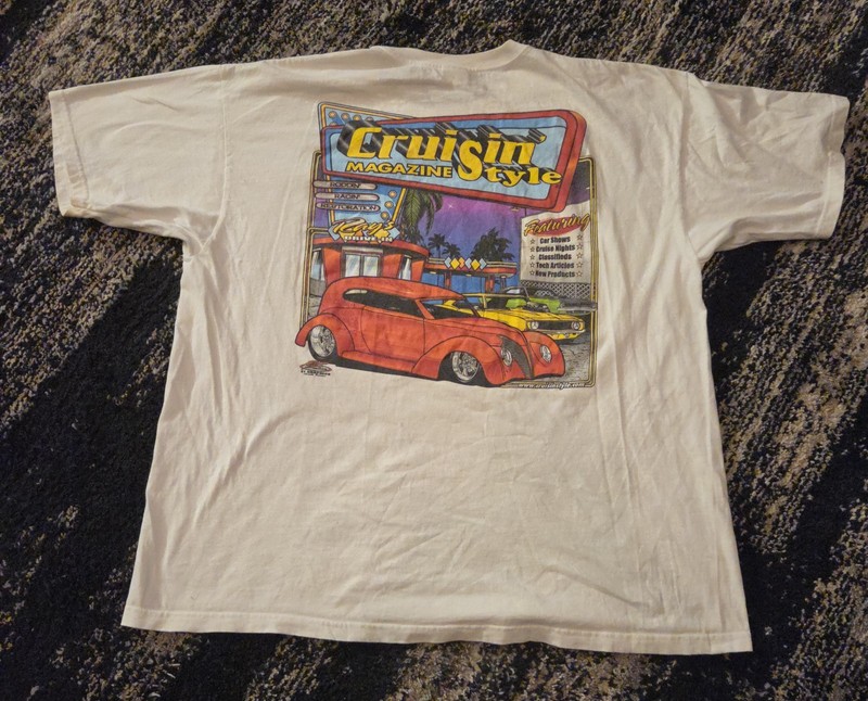 Cruising Magazine Style White T-shirt Size Men's 2XL