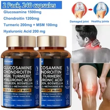 2x Joint Support Supplement - Glucosamine Chondroitin MSM Turmeric Collagen 120p
